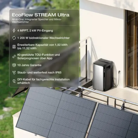 EcoFlow STREAM Ultra – Balkonkraftwerk-Speicher – Mehrgeräte-Sets